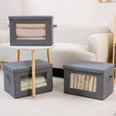 Citylife 3-Pack Collapsible Storage Bins with Lids, Linen Fabric Foldable Storage Boxes, Cube Closet Organization for Clothes, Blankets and Books, Gray by CozyNest Decor