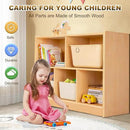 wingyz Wood Storage Shelf Organizer, 35.4" L, 5-Section Montessori Kids Toy & Book Shelf, Wooden Cabinet for Kids Rooms, Playroom, Classroom, Nursery, Preschool Furniture - Nature by CozyNest Decor