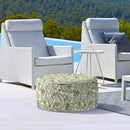 LVTXIII Outdoor Inflatable Ottoman, Fade-Resistant Round Footrest Stool D31”x H14”, Portable Patio Pouf for Garden Camping or Home Use, Faylinn Shadow Paisley by CozyNest Decor