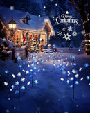 Brightown Snowflake Pathway Lights, 4 Packs Christmas Yard Lights, Small Christmas Tree with Lights, Christmas Lights Outdoor Yard Decorations, Blue and White by GreenHaven Gardens