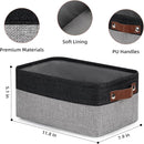 DULLEMELO Small Storage Baskets for Organizing - 11.8x7.9x5.1 inch Collapsible Storage Bins Set of 2 cloth storage bins for organizing Books and towel storage (Black&Grey) by TinyTreasures Baby Boutique