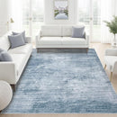 Area Rugs 6x9 Living Room: Washable Rug Modern Abstract Large Rugs Soft Non Slip Neutral Rug Stain Resistant Indoor Carpet for Bedroom Kitchen Dining Room Table Nursery Home Office Rugs(Blue,6'x9') by TinyTreasures Baby Boutique