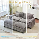 URRED Modular Sectional Sofa Comfy Cloud Couch, Modern Chenille Sofa Sleeper Deep Seat Couches with Ottoman/Pillows for Living Room (Gray, 82.6''- 2 Ottomans) by CozyNest Decor