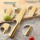 McCook® Knife Sets, Golden Titanium Stainless Steel Kitchen Knife Block Sets with Built-in Sharpener by CozyNest Decor
