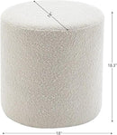KINWELL 34" Boucle Swivel Barrel Chair with 18" Round Ottoman Set, Fully Assembled Set of Sherpa Accent Chair and Footrest, Modern Comfy Armchair and Footstool for Living Room and Bedroom, Brown by CozyNest Decor