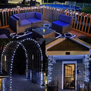 YEGUO White Solar Fairy Lights Outdoor Waterproof, 4 Pack Each 33ft 100 LED String Light, 8 Modes Silver Wire Twinkle Lights by GreenHaven Gardens