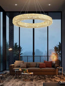 Dia 40" Modern Crystal Chandelier Light Fixtures Silver Luxury Chandeliers for Dining Room Round Hanging Pendant Lighting for Living Room Kitchen Entryway Bedroom by CozyNest Decor
