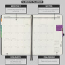 Planner 2025-2026 - JUL 2025 - JUN 2026, Planner Weekly and Monthly, Academic Planner 2025-2026, 8.5" x 11", Leather Cover Planners with Thick Paper, Back Pocket with Notes Pages, Black by TinyTreasures Baby Boutique
