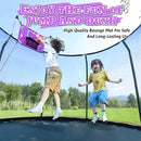 8FT 10FT 12FT 14FT Outdoor Trampoline with Basketball Hoop and LED Lights, ASTM Approved Recreational Trampolines for Kids and Adults with Net and Ladder by TinyTreasures Baby Boutique