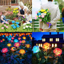 3 Pack Solar Garden Lights Outdoor, Solar Lights Outdoor IP65 Waterproof, 7 Color Changing Solar Powered Flowers Rose Lights for Outside Patio Yard Pathway by GreenHaven Gardens