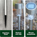 EcoGreen Outdoor Pathway Solar Light, 8pcs Pack,Garden Patio Balcony Walk Way Lights, Stainless Steel Leg, 5000K Daylight, IP65 Waterproof, 1.85 * 12.2in by CozyNest Decor