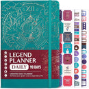 Legend Planner Daily for 3 Months – Undated Monthly Weekly & Daily Planner to Hit Goals. Organizer & Productivity Journal, A5 (Viridian Green) by TinyTreasures Baby Boutique