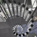 H150'' Modern Chandelier Modern Led Chandeliers Foyer Chandelier Stairs Large Chandelier Adjustable Black Chandeliers Pendant Lighting Fixture Hanging Ceiling Light by CozyNest Decor