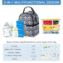Breastmilk Cooler Bag with Ice Pack Fits 6 Baby Bottles up to 9 Ounce, Breast Milk Pump Cooler Bag with Shoulder Strap for Nursing Mom Daycare, Work, Travel- Black by TinyTreasures Baby Boutique