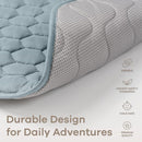 Comfy Cubs Round Kids Play Mat - Large 60 inches Soft Quilted Baby Floor Mat with Non-Slip Bottom - Plush Design for Toddlers' Playtime and Relaxation - Comfortable and Durable - Pacific Blue by TinyTreasures Baby Boutique