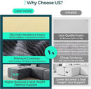 LINSY HOME Oversized Modular Sectional Sofa, 105" Cloud Couch L Shaped 3-Seat Sofa with Ottoman, Corduroy Deep Seat Modular Couches for Living Room, No Assembly Required, Bluish Grey by CozyNest Decor