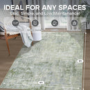 6x9 Area Rugs for Living Room Rug Washable: Modern Rug for Dining Room Bedroom Carpet Non Slip Low Pile 6 by 9 Indoor Abstract Nursery Home Office Green by TinyTreasures Baby Boutique
