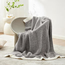 Snuggle Sac Grey Blankets Twin Size for Bed and Sofa, Reversible Super Soft Blankets Warm Cozy Knit Blankets Fuzzy Plush Blanket, Grey, 60x80 inches by TinyTreasures Baby Boutique