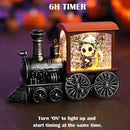 Halloween Snow Globe Train Skeleton Reaper Black Cat Pumpkin Ghost Classic Relief Texture Battery Powered LED Glitter Halloween Decorations Indoor by CozyNest Decor