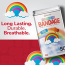 BioSwiss Bandages, Rainbow Shaped Self Adhesive Bandage, Latex Free Sterile Wound Care, Fun First Aid Kit Supplies for Kids, 50 Count by TinyTreasures Baby Boutique
