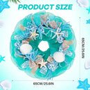 26 Inch Coastal Seashell Large Wreath with Natural Starfish & Scallops Shell, Lake Blue Beach Style Front Door Wreath with for Spring Summer, Farmhouse Rustic Indoor Outdoor Home Wall Wedding Decor by CozyNest Decor