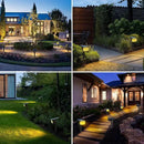 Solar Spot Lights Outdoor Motion Sensor with 3 Modes, [ 2 Pack ] Solar Spotlights Outdoor Waterproof 2-in-1 Auto On/Off Solar Landscape Lighting for Outside Yard Wall Garden Pathway, Warm White