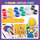 ESRICH 30Pack Mini Acrylic Paint Kit,Canvas Painting Kit,4inStretched Canva with6in Easel,Acrylic Paint Strips,Palettes,Painting Brushes,Canva and Easel Set for Kids Artists Beginner,Gift by TinyTreasures Baby Boutique