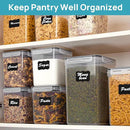 Vtopmart 10 PCS Flour and Sugar Storage Container, Large Airtight Food Canisters with Lids for Kitchen, Pantry Organization, BPA Free, Black by CozyNest Decor