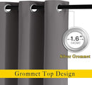 NICETOWN Blackout Doorway Curtains 80 inch Length - Grommet Room Darkening Thermal Insulated Soundproof Window Treatments for Bedroom/Closet (2 Panels, 46 x 80 Inch, Grey) by TinyTreasures Baby Boutique