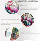 RIVEENY Flamingos Sun Catcher Stained Glass,8" Flamingos Gifts for Women,Stained Glass Window Hanging,Red Birds Sun Catchers for Windows, Hand Painted Glass for Birds Lover by GreenHaven Gardens