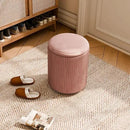 Ottoman with Storage Set of 2, Velvet Storage Ottoman, Upholstered Sponge Vanity Stool Support 300lbs, Multifunctional Coffee Table Foot Rest Ottomans for Living Room Bedroom, Pink by CozyNest Decor