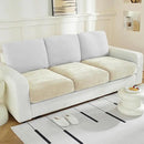 Individual Couch Cushion Covers, Stretch Sectional Couch Covers for L Shaped Sofa, Softer Chenille Sofa Covers for 3 Couch Cushions, Non-Slip Seat Slipcover Protector (3 Piece, Beige) by CozyNest Decor