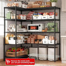 REIBII 5-Tier Heavy Duty Metal Wire Shelves, Industrial Style, 61.7"W x 72.4"H x 15.8"D, 1500 LBS Capacity, Adjustable, Rust Resistant, 2 Pack by CozyNest Decor