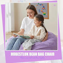 Hobestluk 3.5FT Bean Bag Chair Adult Bean Bag Chair Large Bean Bag Chair with Filler Included Teardrop Bean Bag with Removable Cover for Bedroom Living Room - (Large, Purple) by CozyNest Decor