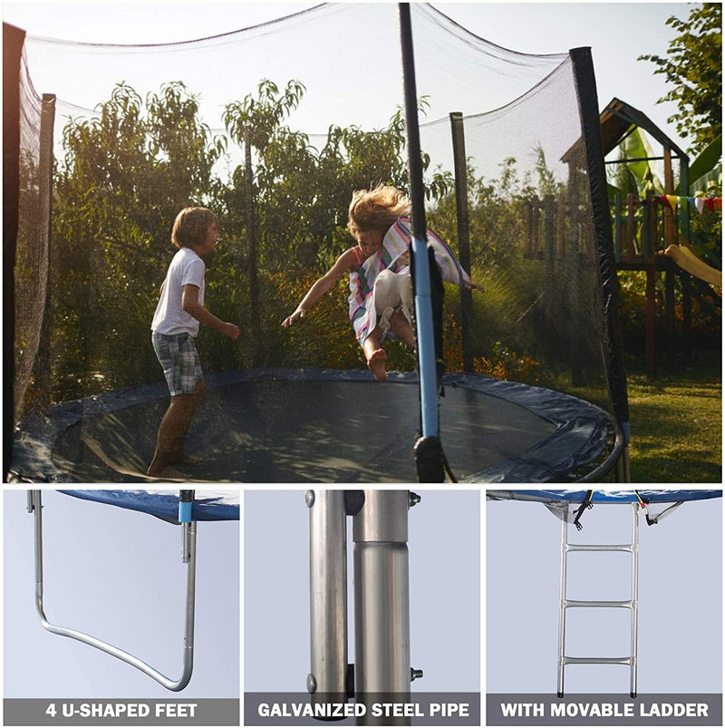 12 Feet Outdoor Trampoline Bounce Combo with Safety Closure Net Ladder