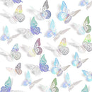 SAOROPEB 3D Butterfly Wall Decor - 48 Pcs, 4 Styles, 3 Sizes - Removable Stickers (Laser) by CozyNest Decor