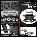 47 Inch Outdoor Fire Pit with 2 Grills, Extra Large BBQ Firepits for Outside, Metal Round Fire pits with Lid&Fire Poker,3 in 1 Wood Burning Outdoor Fireplaces for Backyard,Patio,Bonfire by GreenHaven Gardens