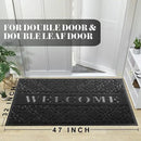 Yimobra Welcome Mat Outdoor Indoor, All-Season Waterproof Front Door Mat Outside Entrance, All-Weather Heavy Duty Non-Slip Doormat, Low Profile Porch Patio Entrance Mats, 47x32, Black by CozyNest Decor