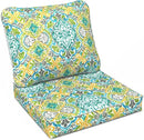 LVTXIII Outdoor Deep Seat Cushion 22"x22"x4" Patio Seat and Back Cushion Set Seasonal Chair Cushion for Dining Arm Chairs, Wicker Chairs and Garden Furniture Decoration, Damask Green by GreenHaven Gardens