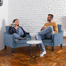 VINGLI Mid Century Modern Accent Chair Set of 2,Navy Blue Chenille Chairs for Living Room Upholstered Armchair with Scooped Arms for Bedroom,Apartment,Studio,Office,Waiting Room by CozyNest Decor