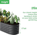 Raised Garden Bed Kit 8×2×1.4 FT Magnesium-Aluminum-Zinc Stainless Steel Metal Planter Box for Planting Outdoor Plants Vegetables (Cracked Silver) by CozyNest Decor