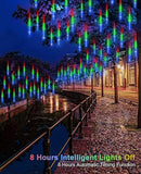 Meteor Shower Lights Outdoor Solar Meteor Lights Falling Rain Lights 16 Tubes 16 Inch 576LED Cascading Snowfall Christmas Lights for Holiday Wedding New Year Party Yard House Roof Tree Mall Decoration by GreenHaven Gardens
