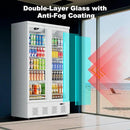 30.5 Cu.ft. Commercial Refrigerators 2 Glass Door Commercial Beverage Refrigerators Upright Display Cooler with Soft LED Light and 10 Adjustable Shelves for Restaurant Grocery Stores Home by CozyNest Decor