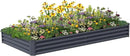 8X4X1ft Raised Garden Bed Kit,Galvanized Raised Garden Beds Outdoor,Large Metal Planter Box Steel Kit Flower Herb,Vegetables..Dark Gray by GreenHaven Gardens