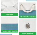 Bidtakay Extra Large Storage Baskets for Shelves 3 Pack Fabric Storage Bins for Organizing Linen Collapsible Organizer for Closet-White&Teal by TinyTreasures Baby Boutique