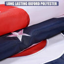 Ohio State Flag 5x8 Ft, Deluxe Embroidered Heavy Duty Polyester Durable OH Outside Flags, Indoor/Outdoor, Sewn Stripes and Brass Grommets by GreenHaven Gardens