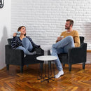 VINGLI Living Room Chairs Set of 2, Black Accent Chair 5.5" Thick Seat Cushion Comfy Chair Soft Chenille Side Chair Upholstered Arm Chair for Bedroom, Play Room, Apartment, Office (Black) by CozyNest Decor