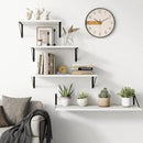 Fun Memories 40 Inch Floating Shelves, 10 Inch Deep Wall Shelf, 40 x 10 Floating Shelf Set of 2, White Wood Floating Shelf Wall Mounted, Large Kitchen Living Room Bedroom Storage Shelves by CozyNest Decor