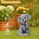 Solar Puppy Dog Garden Decor - Cute Pet Memorial Statue, Auto On/Off LED Light, Weatherproof Resin for Yard Pathway & Dog Lover Gifts by CozyNest Decor