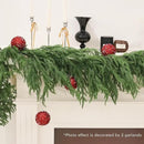 2PCS 9FT Christmas Garland Norfolk Pine Garland Real Touch Artificial Greenery Garland for Mantle Fireplace Table Indoor Outdoor Decor (Full) by CozyNest Decor